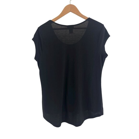 Black Animal Leopard Cheetah Print Lightning Bolt Hi-Low Shirt Top Size XL - Picture 3 of 6